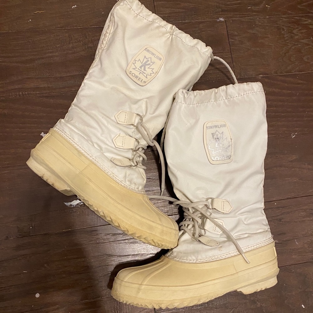 Sorel vintage white Snowlion Snow/ski boots